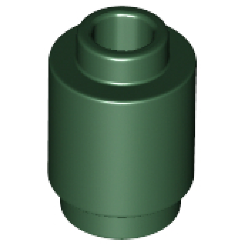 Steen, Rond 1x1 met open nop Dark Green